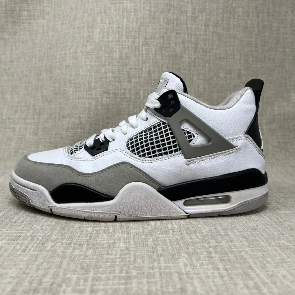 Nike Air‎ Jordan 4 Retro Military Black DH6927-111 Men US 8 White Gray Sneaker